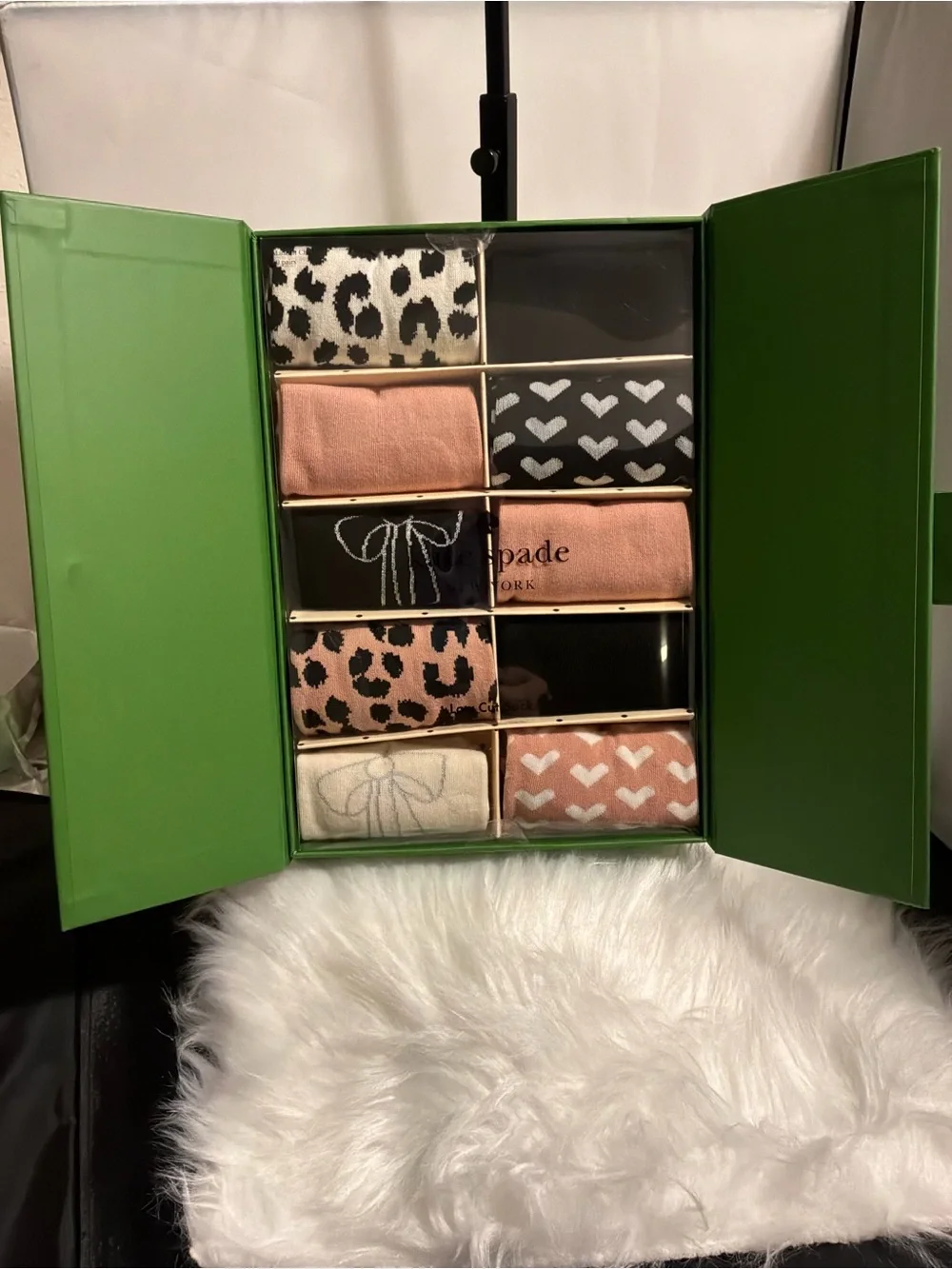 kate spade Pink, Black & Cream Assorted Gift Sock Set